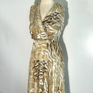 Beige Animal Print Midi Dress Jones NY